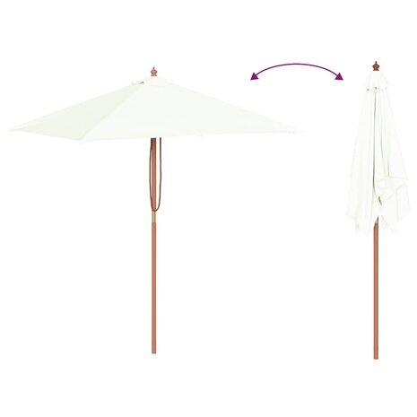 Parasol met houten paal 150x200 cm zandkleurig 6