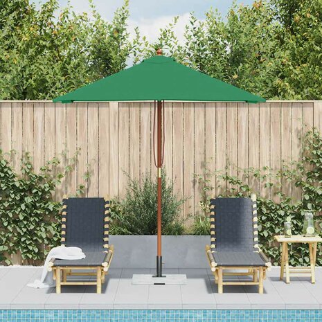 Parasol met houten paal 150x200 cm groen 2