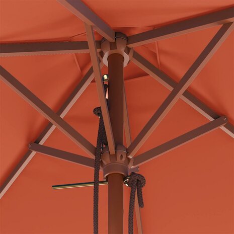 Parasol met houten paal 150x200 cm terracottakleurig 8