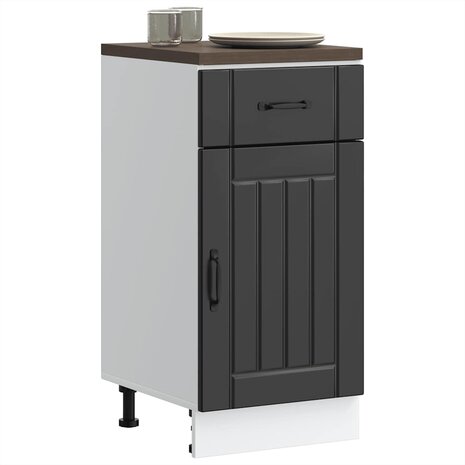 Keuken onderkast Lucca bewerkt hout zwart 3