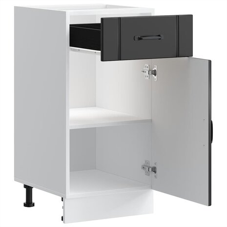 Keuken onderkast Lucca bewerkt hout zwart 5