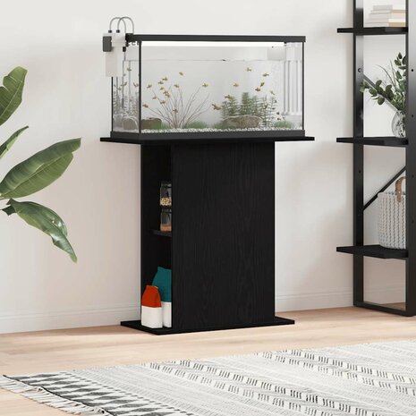 Aquariumstandaard 75x36x72,5 cm bewerkt hout zwart eikenkleurig 1