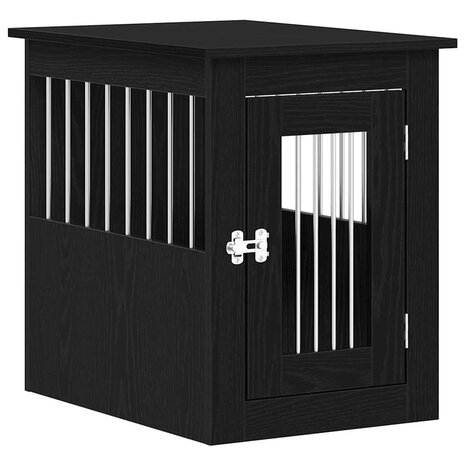 Hondenbenchmeubel 62x45x59 cm bewerkt hout zwart eikenkleurig 2