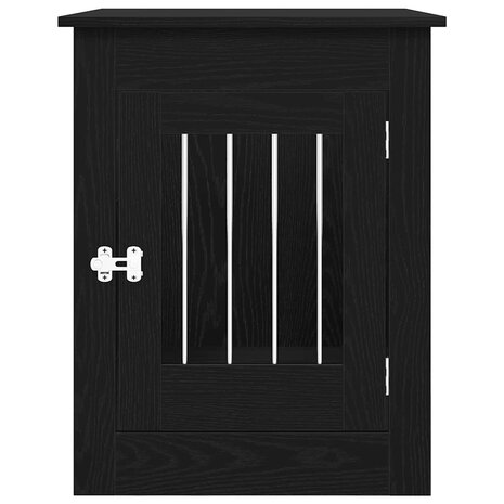 Hondenbenchmeubel 80x55x68 cm bewerkt hout zwart eikenkleurig 6