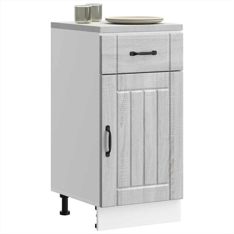 Keuken onderkast Lucca bewerkt hout grijs sonoma eikenkleur 3