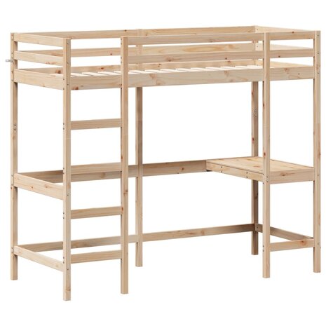 Hoogslaper met bureau massief grenenhout 80x200 cm 3