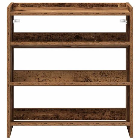 Schoenenrek 60x25x62 cm bewerkt hout oud houtkleurig 4