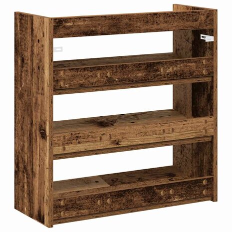 Schoenenrek 60x25x62 cm bewerkt hout oud houtkleurig 6