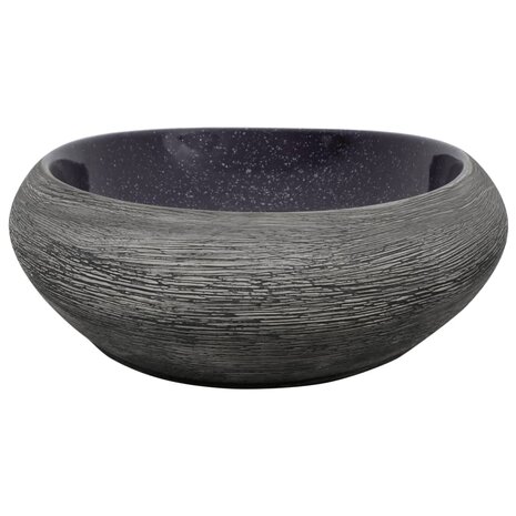 Opzetwasbak ovaal 59x40x14 cm keramiek paars en grijs 5