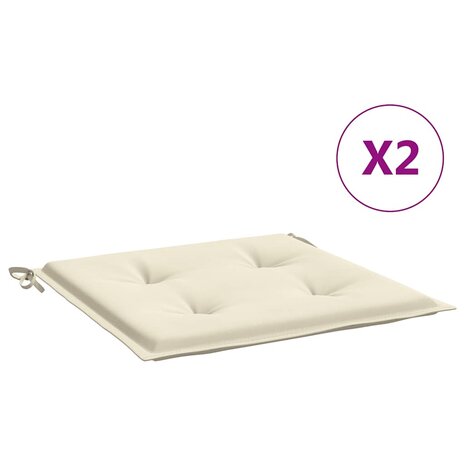 Tuinstoelkussens 2 st 40x40x4 cm oxford stof crèmekleurig 2