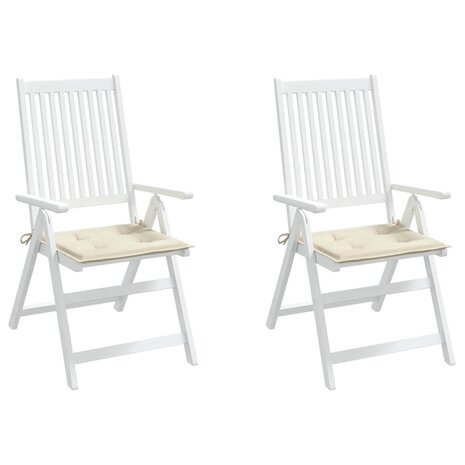 Tuinstoelkussens 2 st 40x40x4 cm oxford stof crèmekleurig 4
