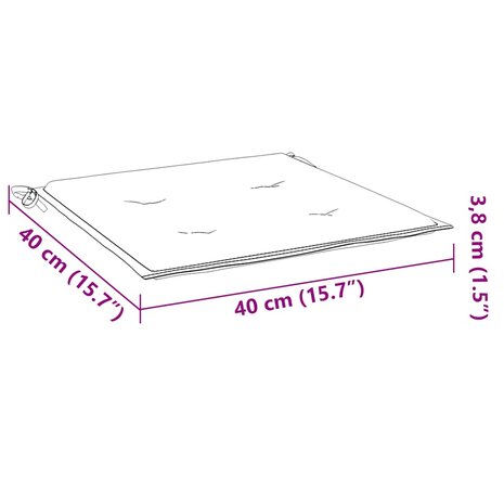 Tuinstoelkussens 2 st 40x40x4 cm oxford stof crèmekleurig 9