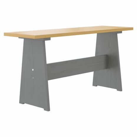 Eettafel met bankje REINE massief grenenhout honingbruin&grijs 3