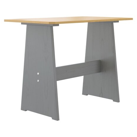 Eettafel met bankje REINE massief grenenhout honingbruin&grijs 5