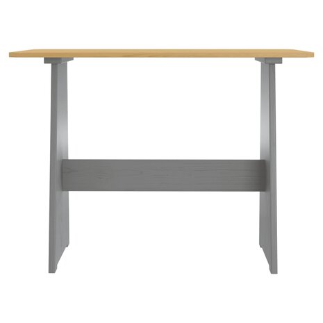 Eettafel met bankje REINE massief grenenhout honingbruin&grijs 6