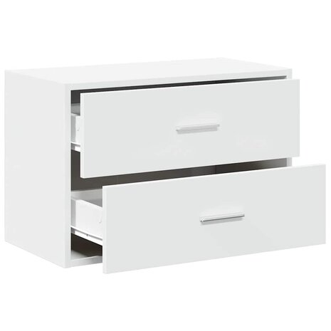 Kast met 2 lades 60x31x40 cm bewerkt hout wit 5