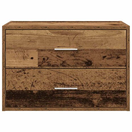 Kast met 2 lades 60x31x40 cm bewerkt hout oud houtkleurig 4
