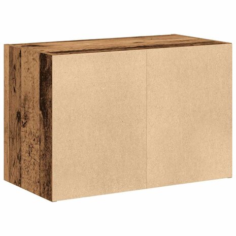 Kast met 2 lades 60x31x40 cm bewerkt hout oud houtkleurig 7