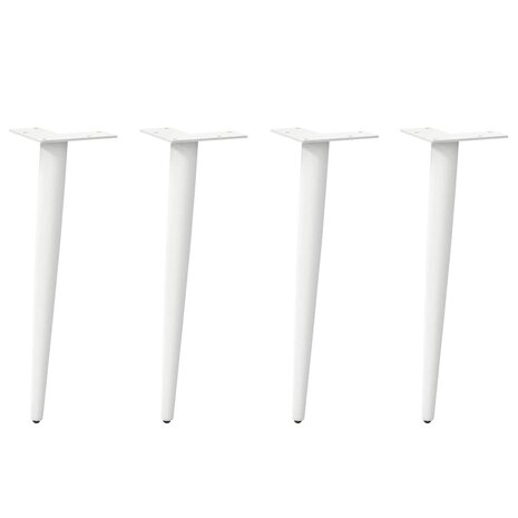 Salontafelpoten conische vorm 4 st 30-31 cm staal wit 1