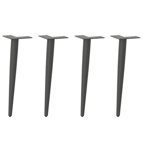 Salontafelpoten conische vorm 4 st 30-31 cm staal antraciet 1