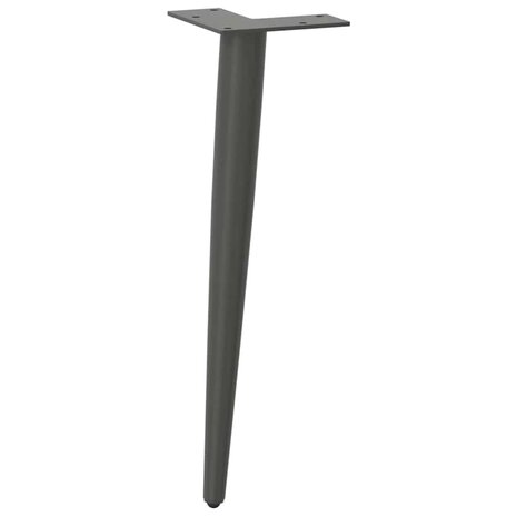 Salontafelpoten conische vorm 4 st 30-31 cm staal antraciet 4