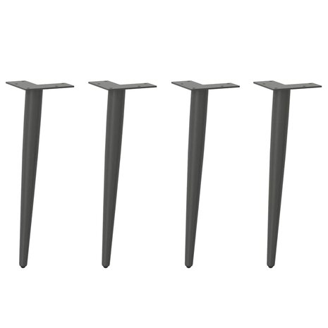 Salontafelpoten conische vorm 4 st 42-43 cm staal antraciet 1