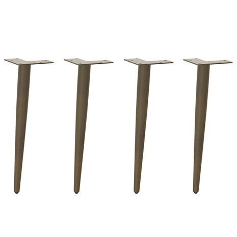 Salontafelpoten conische vorm 4 st 42-43 cm staal naturel 1