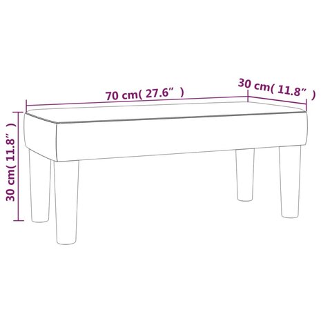 Bankje 70x30x30 cm kunstleer cappuccinokleurig 7