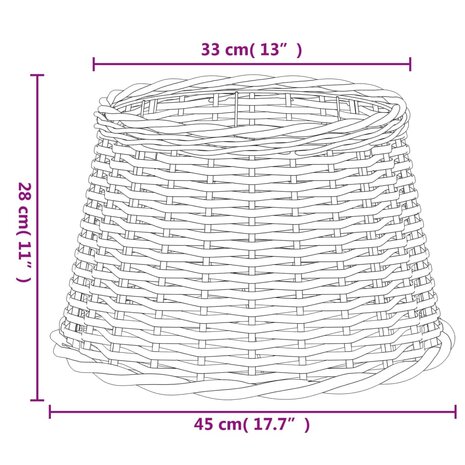 Lampenkap Ø45x28 cm wicker wit 6
