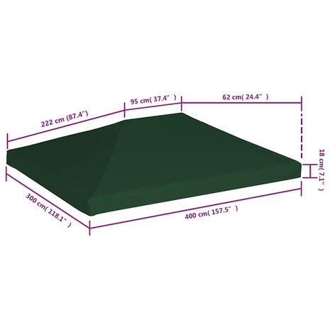 Prieeldak 310 g/m² 4x3 m groen 6