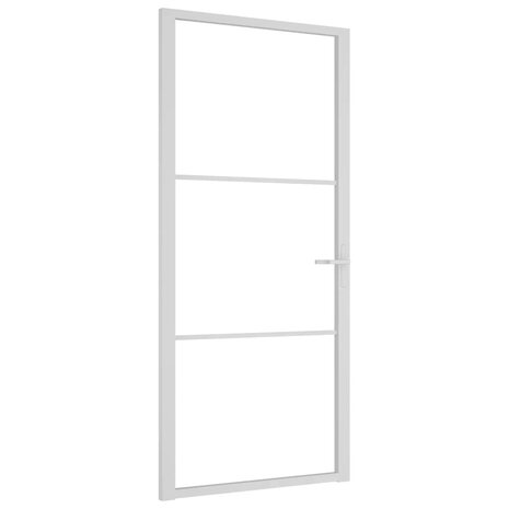 Binnendeur 93x201,5 cm ESG-glas en aluminium wit 2