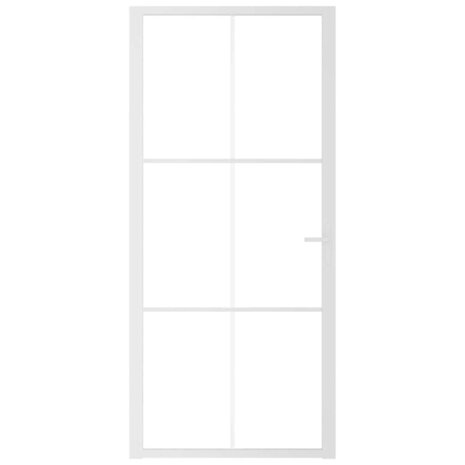 Binnendeur 93x201,5 cm ESG-glas en aluminium wit 3