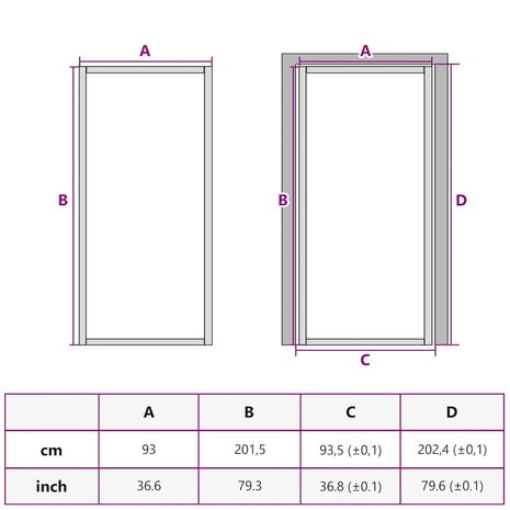 Binnendeur 93x201,5 cm ESG-glas en aluminium wit 8