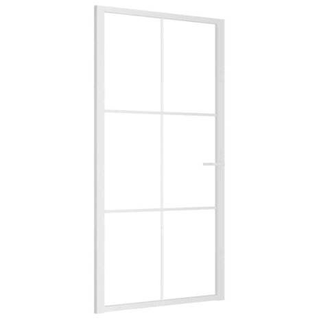 Binnendeur 102,5x201,5 cm ESG-glas en aluminium wit 2