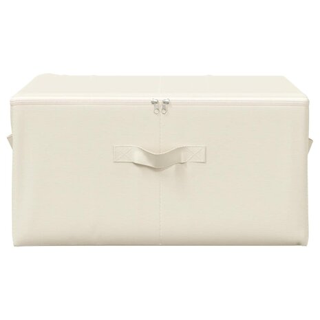 Opbergboxen 2 st 43x34x23 cm stof crèmekleurig 4