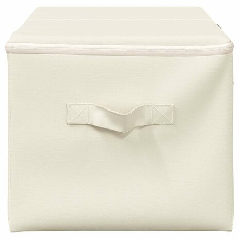 Opbergboxen 2 st 43x34x23 cm stof crèmekleurig 5