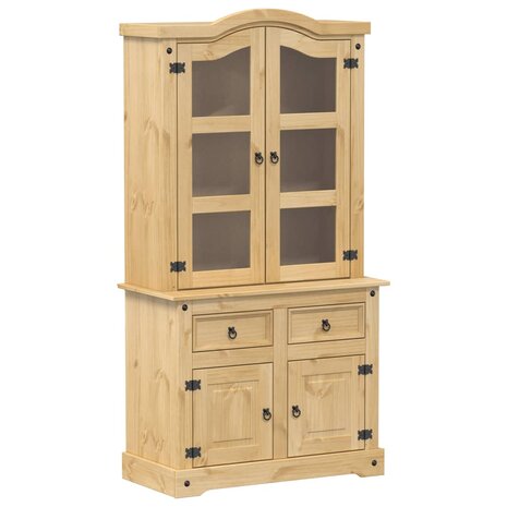 Vitrinekast Corona 100x48,5x179 cm massief grenenhout 2