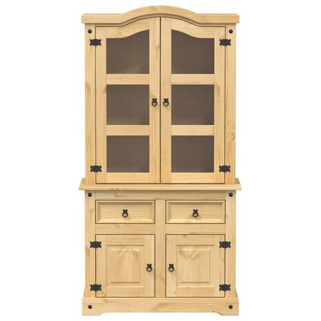 Vitrinekast Corona 100x48,5x179 cm massief grenenhout 4