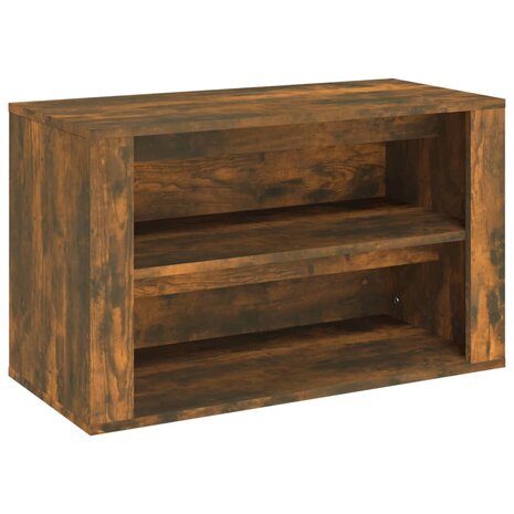 Schoenenrek 75x35x45 cm bewerkt hout gerookt eikenkleurig 2