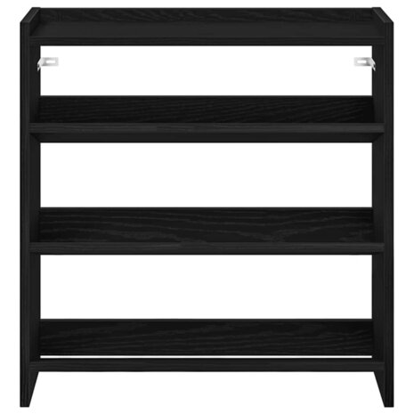 Schoenenrek 60x25x62 cm bewerkt hout zwart 4