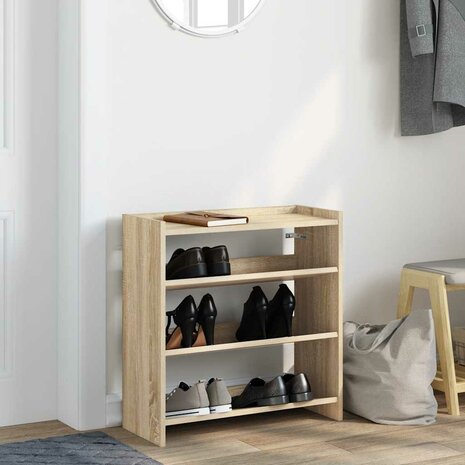 Schoenenrek 60x25x62 cm bewerkt hout sonoma eikenkleurig 3