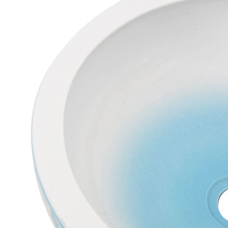 Opzetwasbak rond Φ41x14 cm keramiek wit en blauw 5