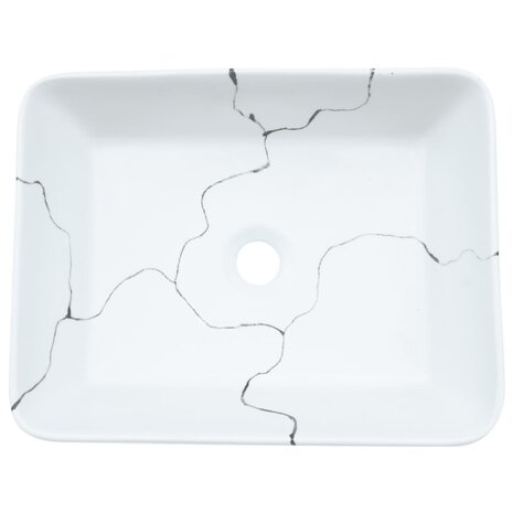 Opzetwasbak rechthoekig 46x35,5x13 cm keramiek wit 6