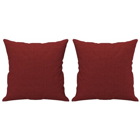 Sierkussens 2 st 40x40 cm stof wijnrood 2