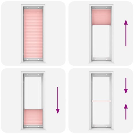 Plissé rolgordijn 75x200 cm stofbreedte 74,4 cm polyester roze 8