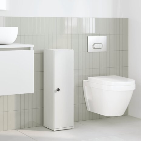 Badkamerkast met rolhouder 20,5x22x72 cm wit 3
