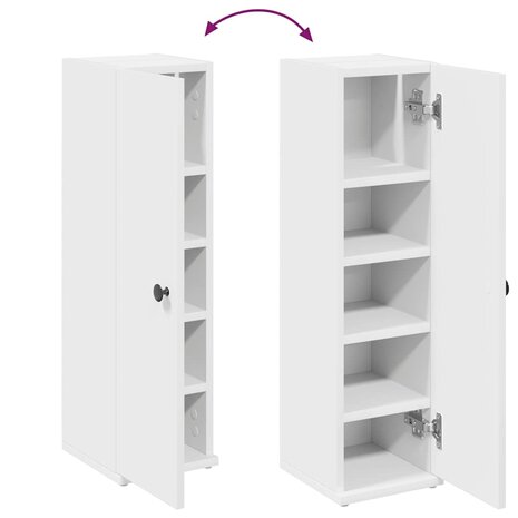 Badkamerkast met rolhouder 20,5x22x72 cm wit 8