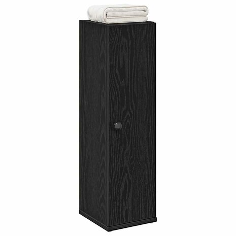 Badkamerkast met rolhouder 20,5x22x72 cm zwart 1