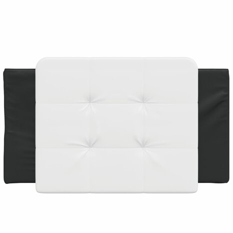 Hoofdbordkussen "Zadar" 90 cm kunstleer wit en zwart 4