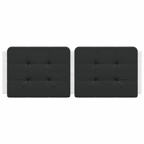 Hoofdbordkussen "Zadar" 120 cm kunstleer zwart en wit 4